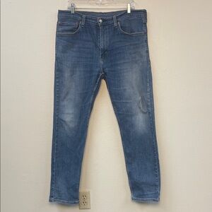 Levi Strauss & Co 502 Tapered Men's Blue Denim Jeans 36x32 Waterless Red Tab